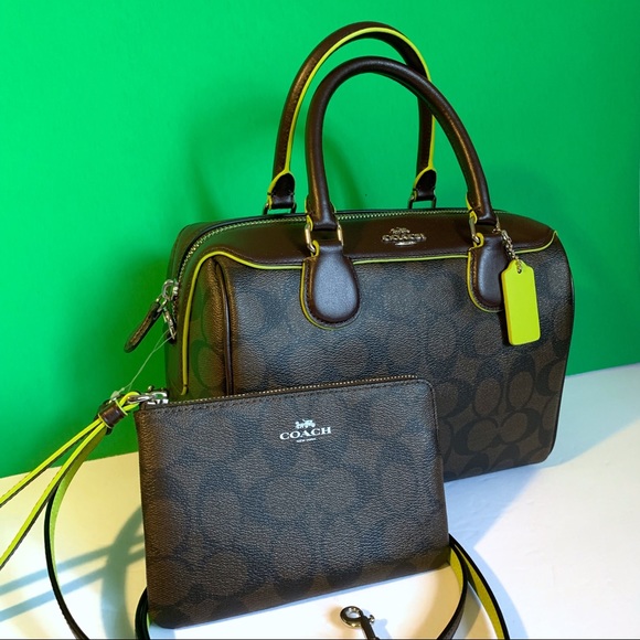 Coach Mini Bennett Leather Satchel / Wristlet Set - Picture 2 of 8